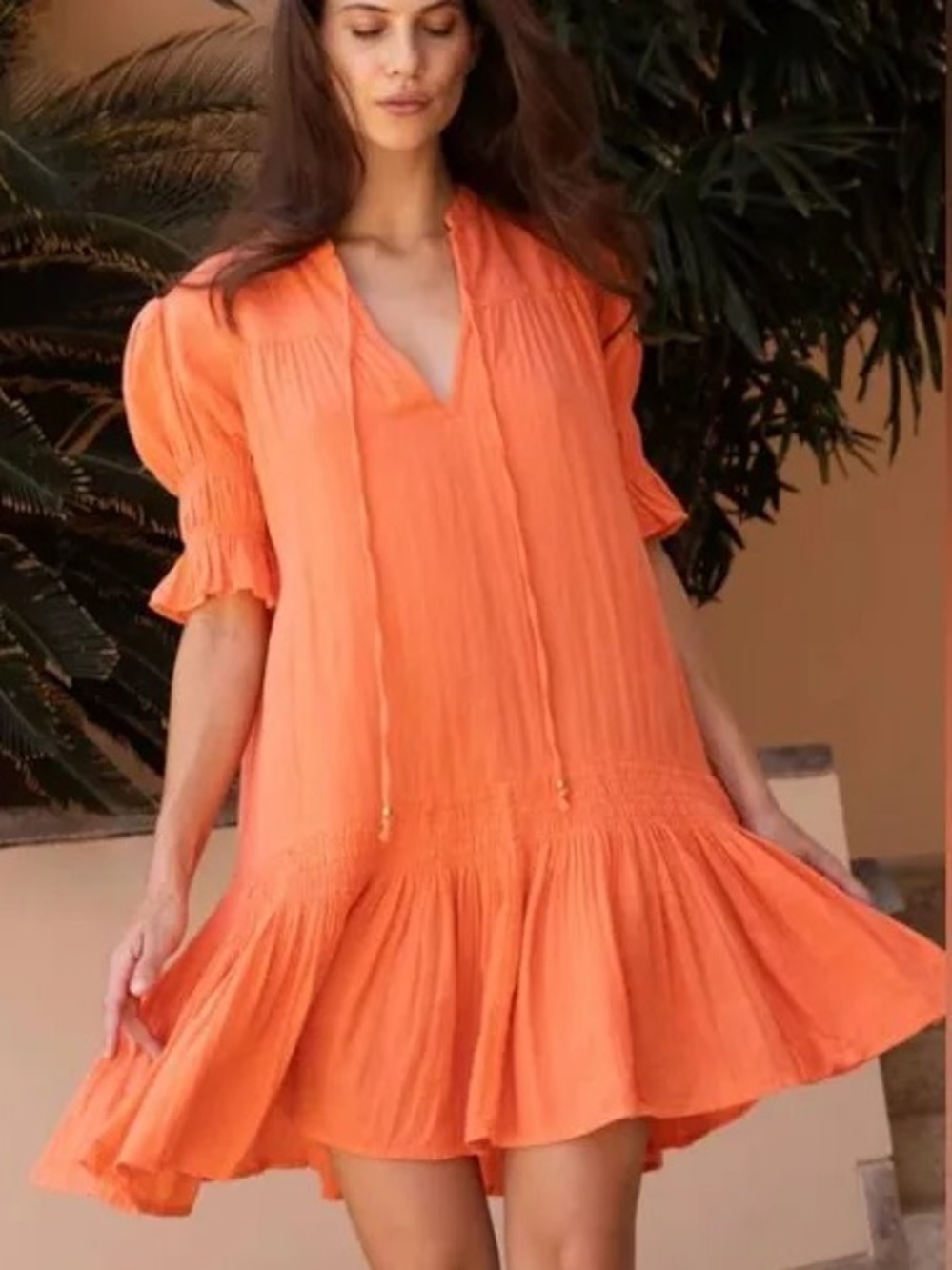 Oliphant Smocked Drop Mini Dress